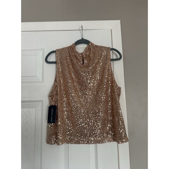 Melrose and Market Rose Gold Sequin Tank Top New Year’s Eve Party Holidays - Picture 7 of 8